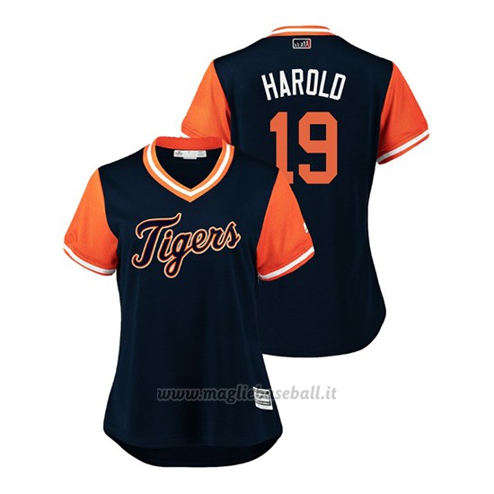 Maglia Baseball Donna Detroit Tigers Louis Coleman 2018 Llws Players Weekend Harold Blu